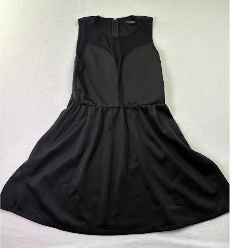 My Michelle Size 13 Black Dress Fit and Flare Sheer Chest Y2K Whimsigoth Party